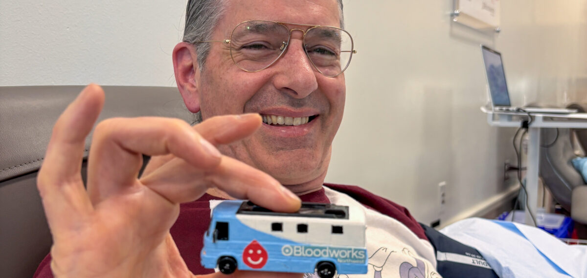 Blood donor Tom Petersen