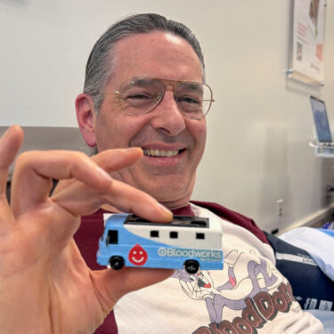 Blood donor Tom Petersen