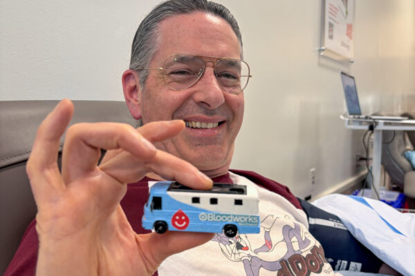 Blood donor Tom Petersen